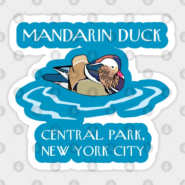 Mandarin Duck Central Park Sticker by sketchpets